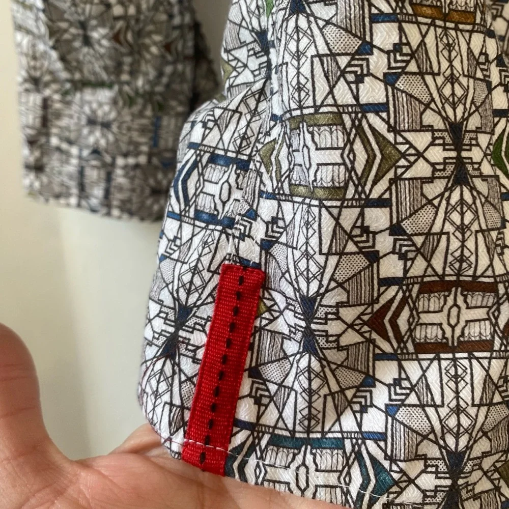 Jermyn & Bond Men's  Geometric modern fit Patterned Button-Up Oxford Shirt Small - Picture 4 of 16